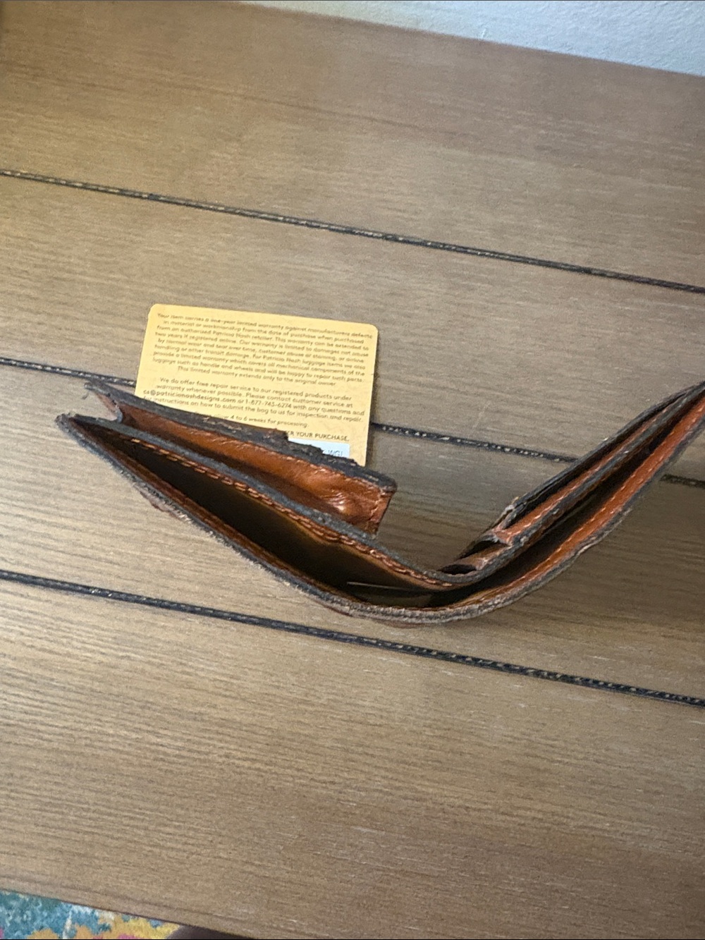 Patricia Nash Tooled Floral Leather Card Holder - Cognac Brown - Picture 4 of 6